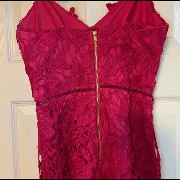 Chemical Lace Slip Dress in Hot Fuchsia Size XS - Picture 8 of 8